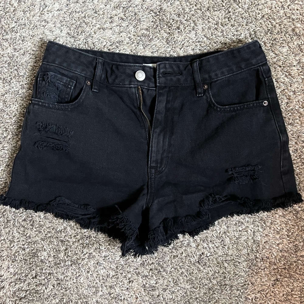 Pacsun High Rise Black Denim Shorts